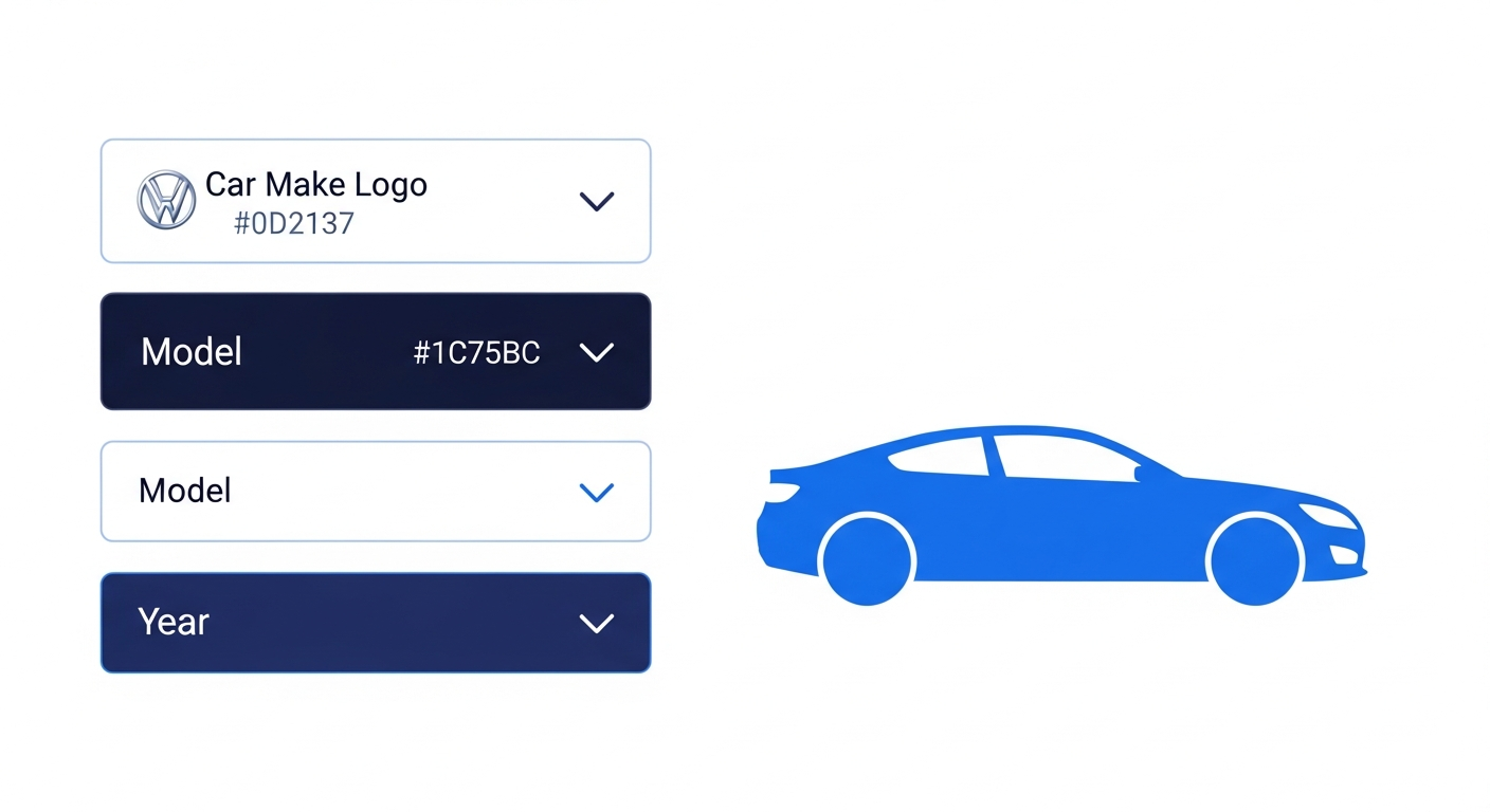 Manual vehicle search by make model and year